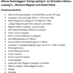 König Ludwig II. im Schatten Hitlers - Inhaltsverzeichnis